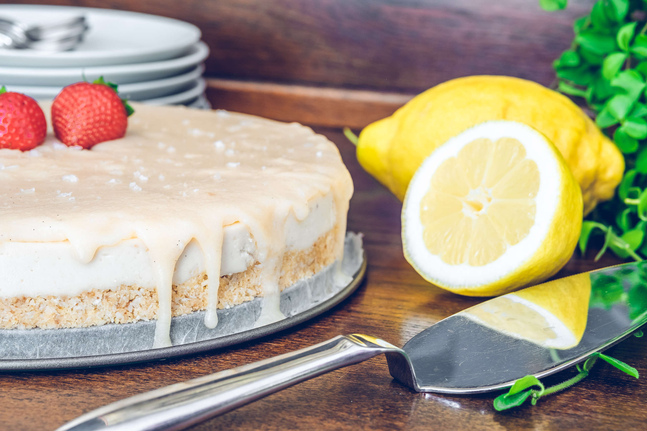 Raw vegansk cheesecake kokos kola