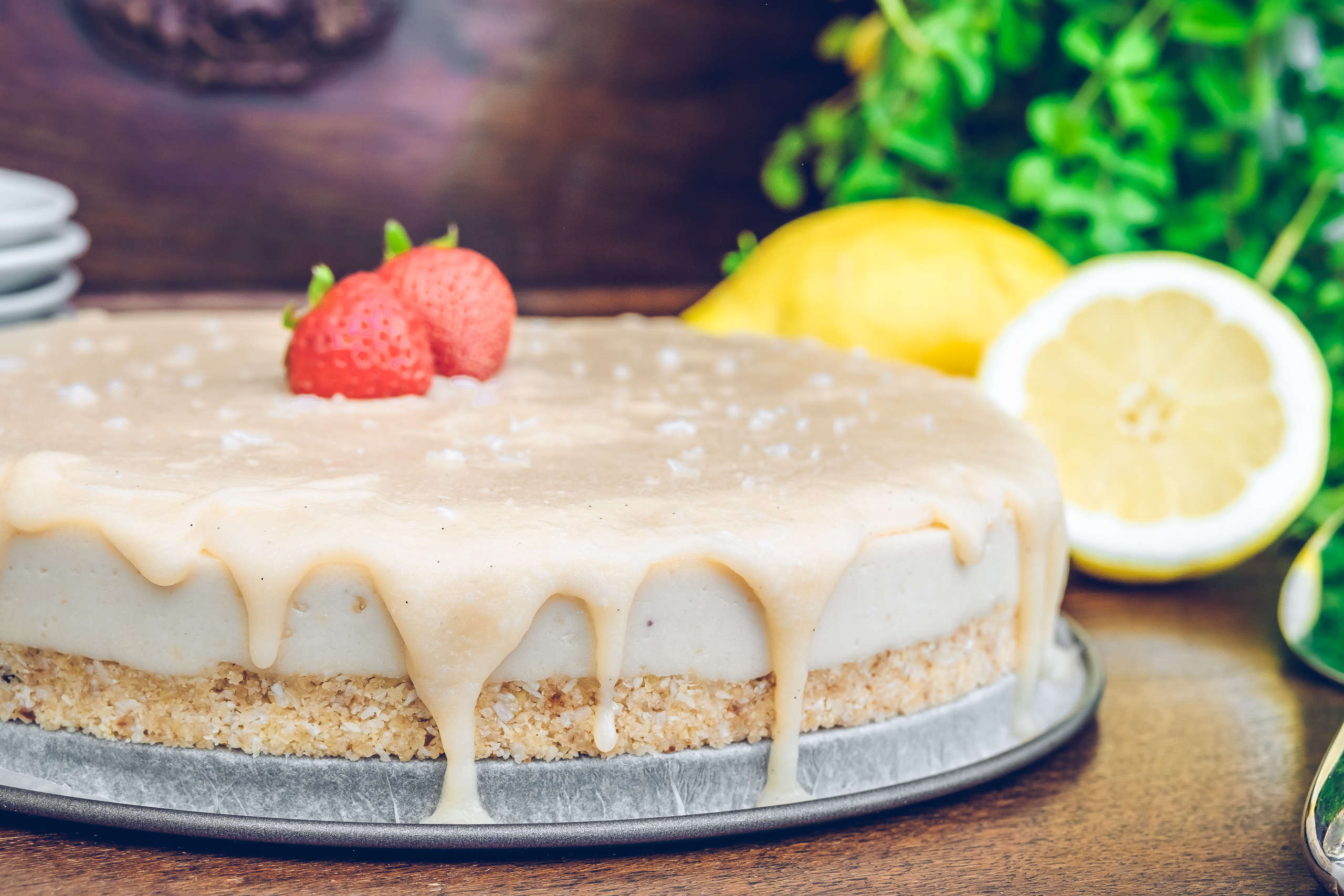 Raw vegansk cheesecake kokos kola