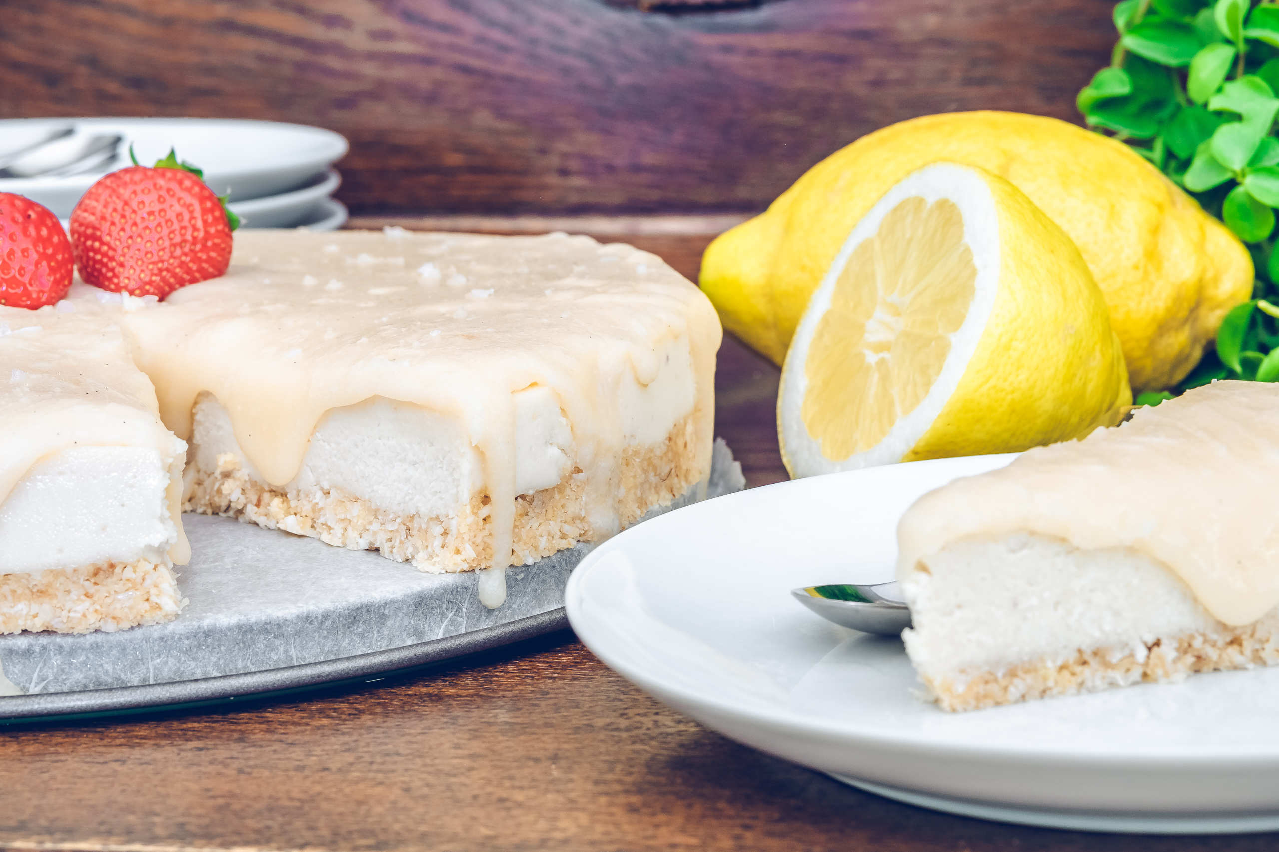 Raw vegansk cheesecake kokos kola