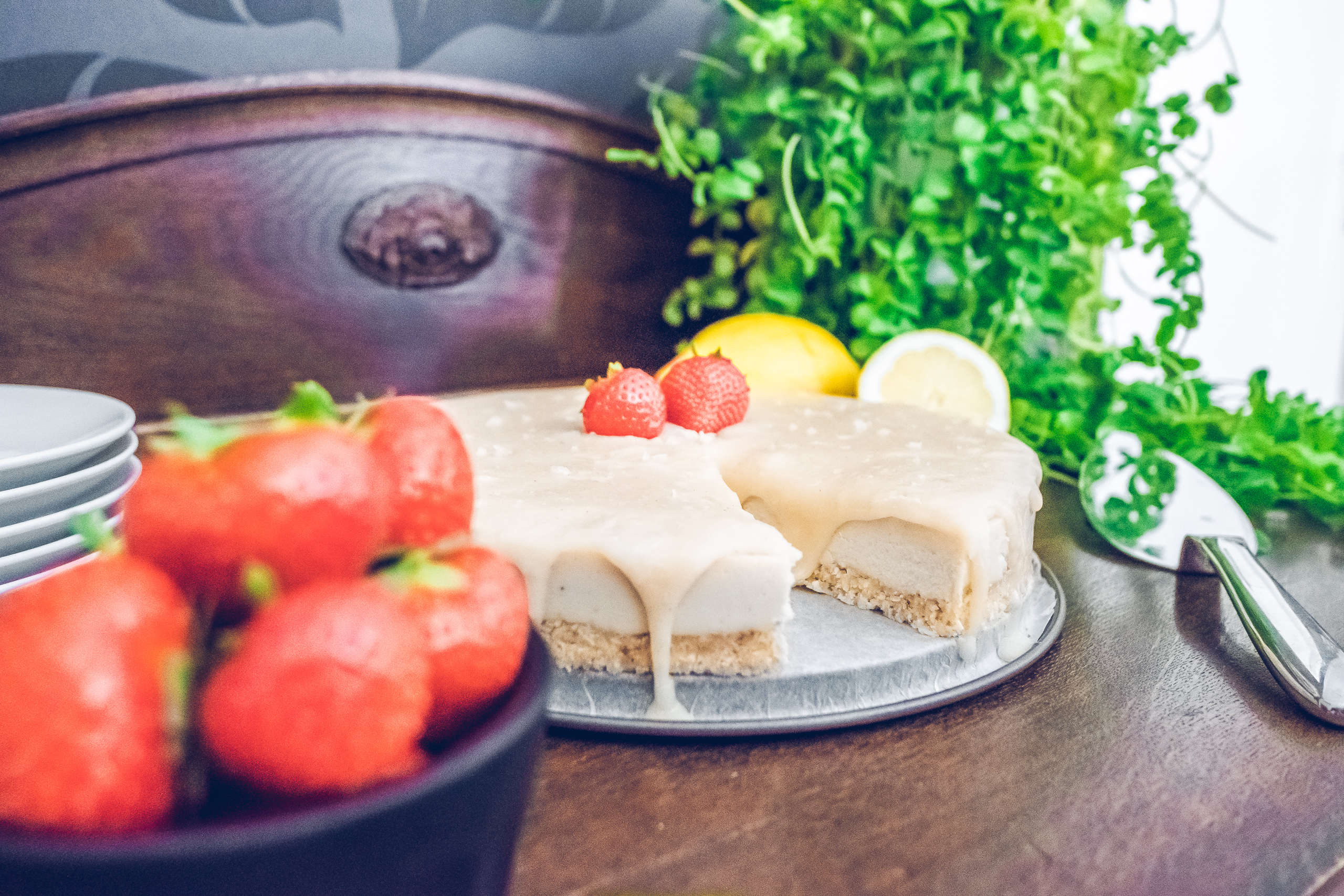Raw vegansk cheesecake kokos kola