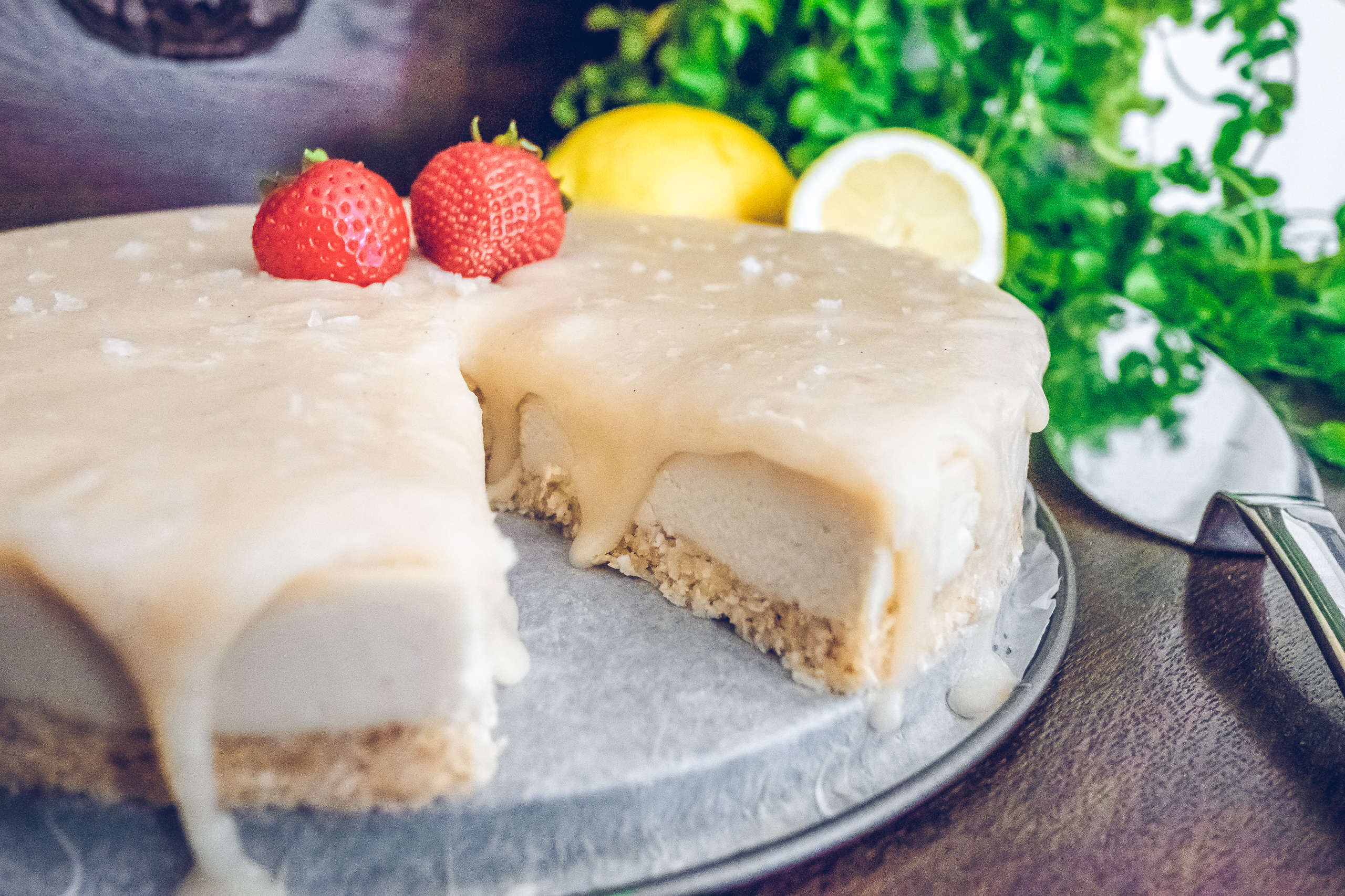 Raw vegansk cheesecake kokos kola