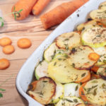 Zucchini gratin with potatoes and thyme