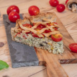 Savory tofu pie with tomatoes