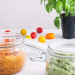 Hummus with basil or sun drier tomatoes