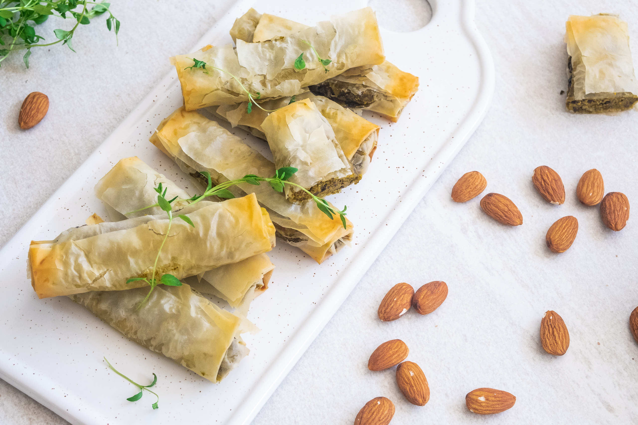 Vegansk filodegspaj med spenat och sötpotatisfyllning