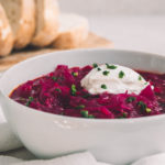 Vegan borscht beetroot soup