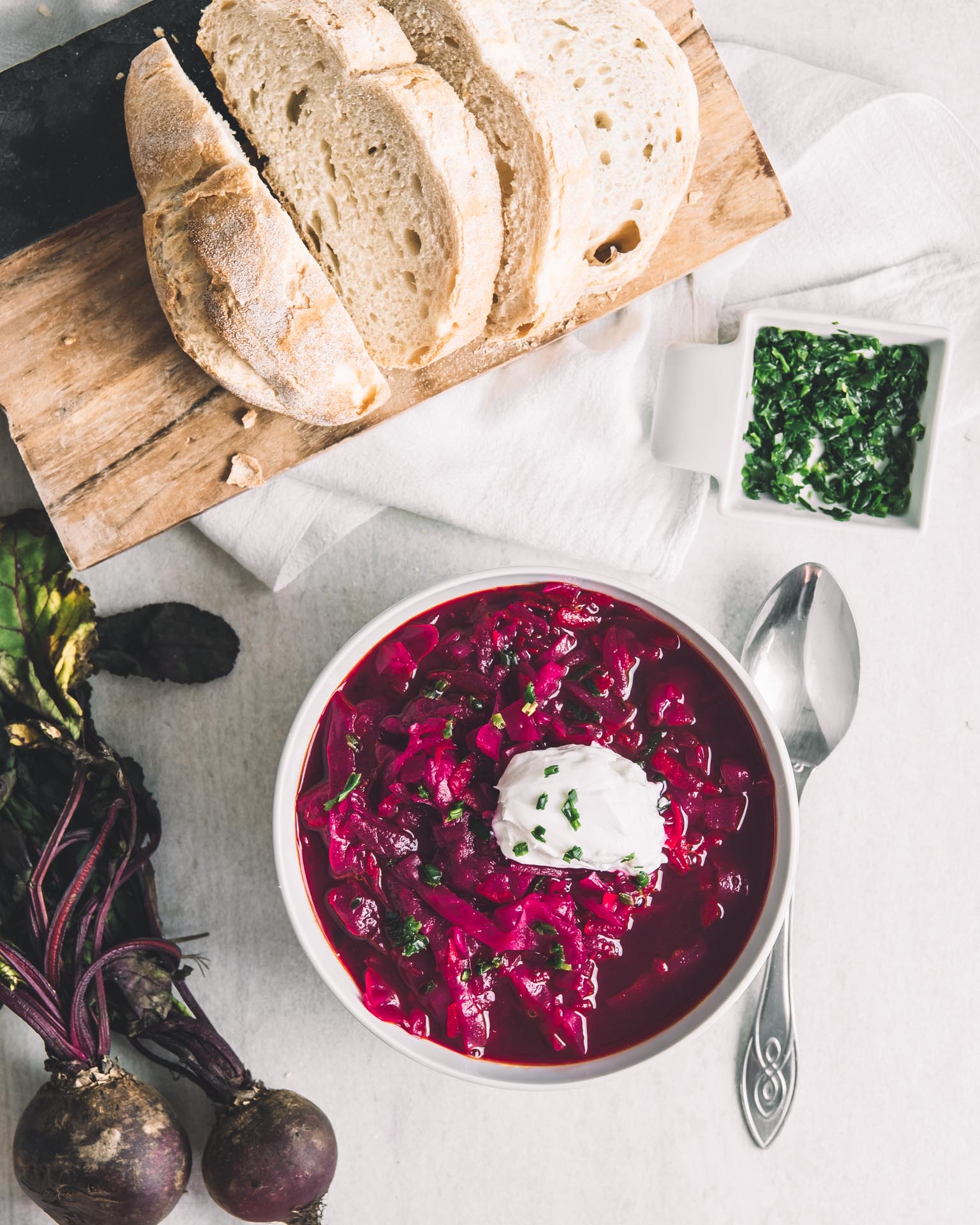 Vegan borscht beetroot soup