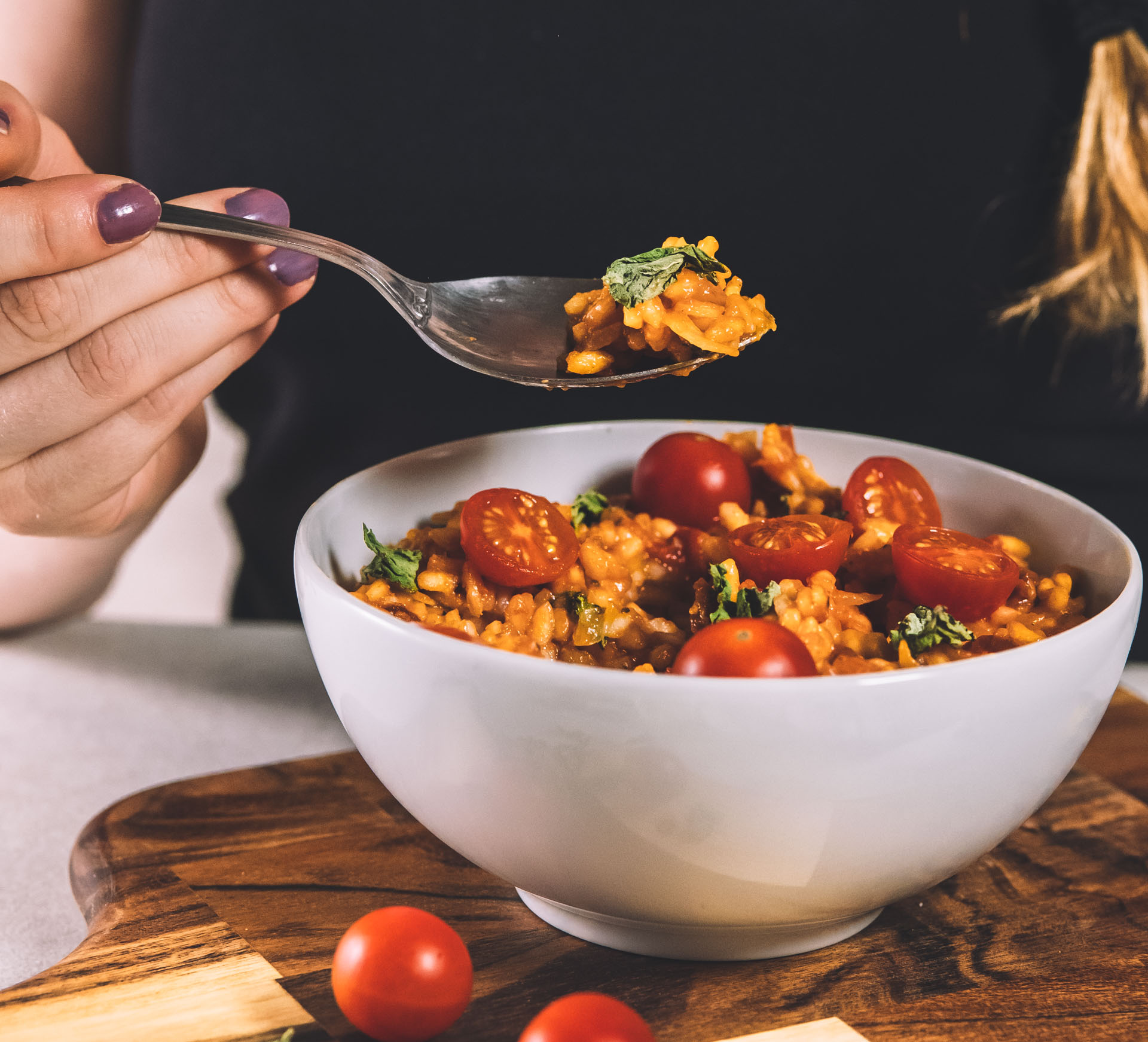 Vegansk risotto tomatrisotto