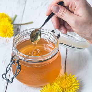 Vegansk honung maskroshunung maskrossirap recept med maskrosor