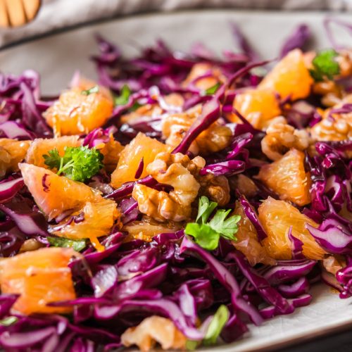 Rödkålsallad med apelsin och valnötter julsallad