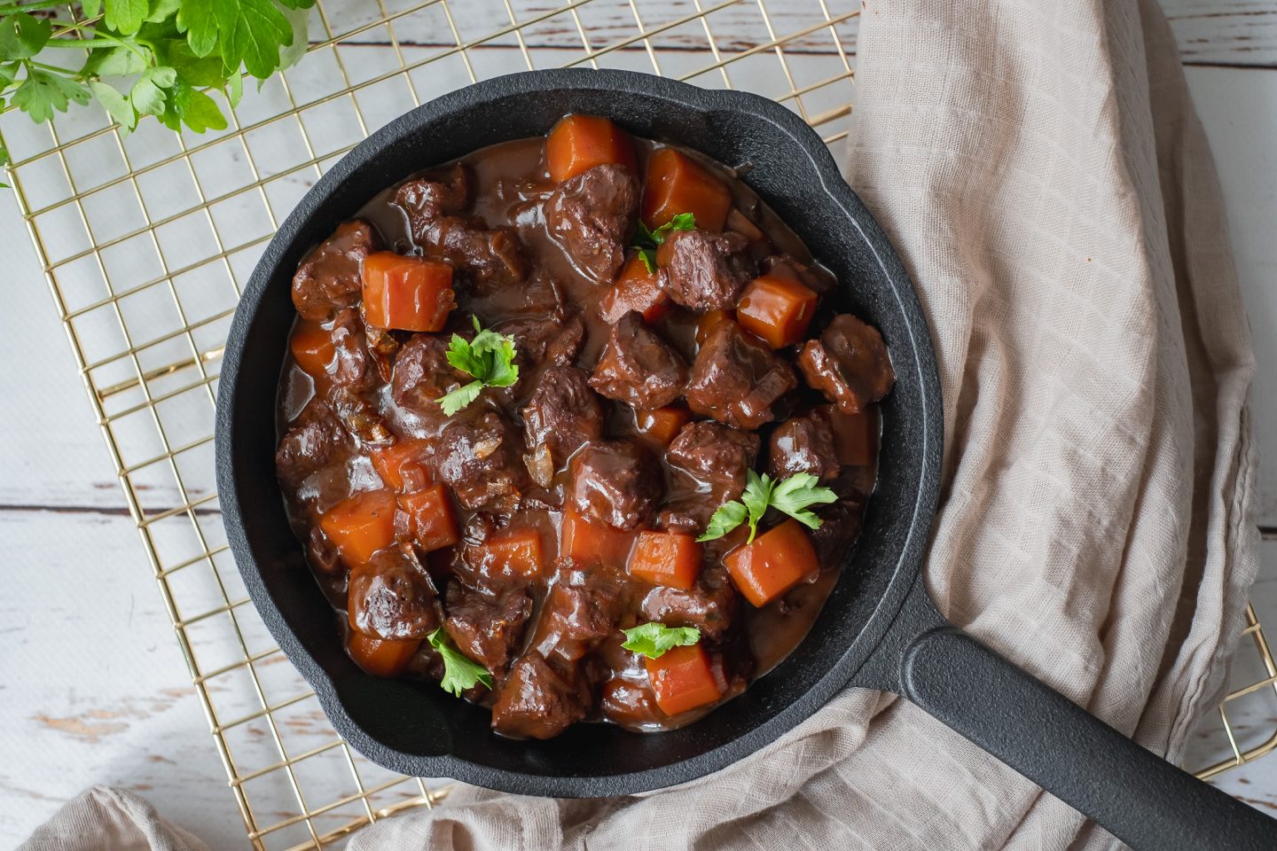Vegansk Boeuf Bourguignon