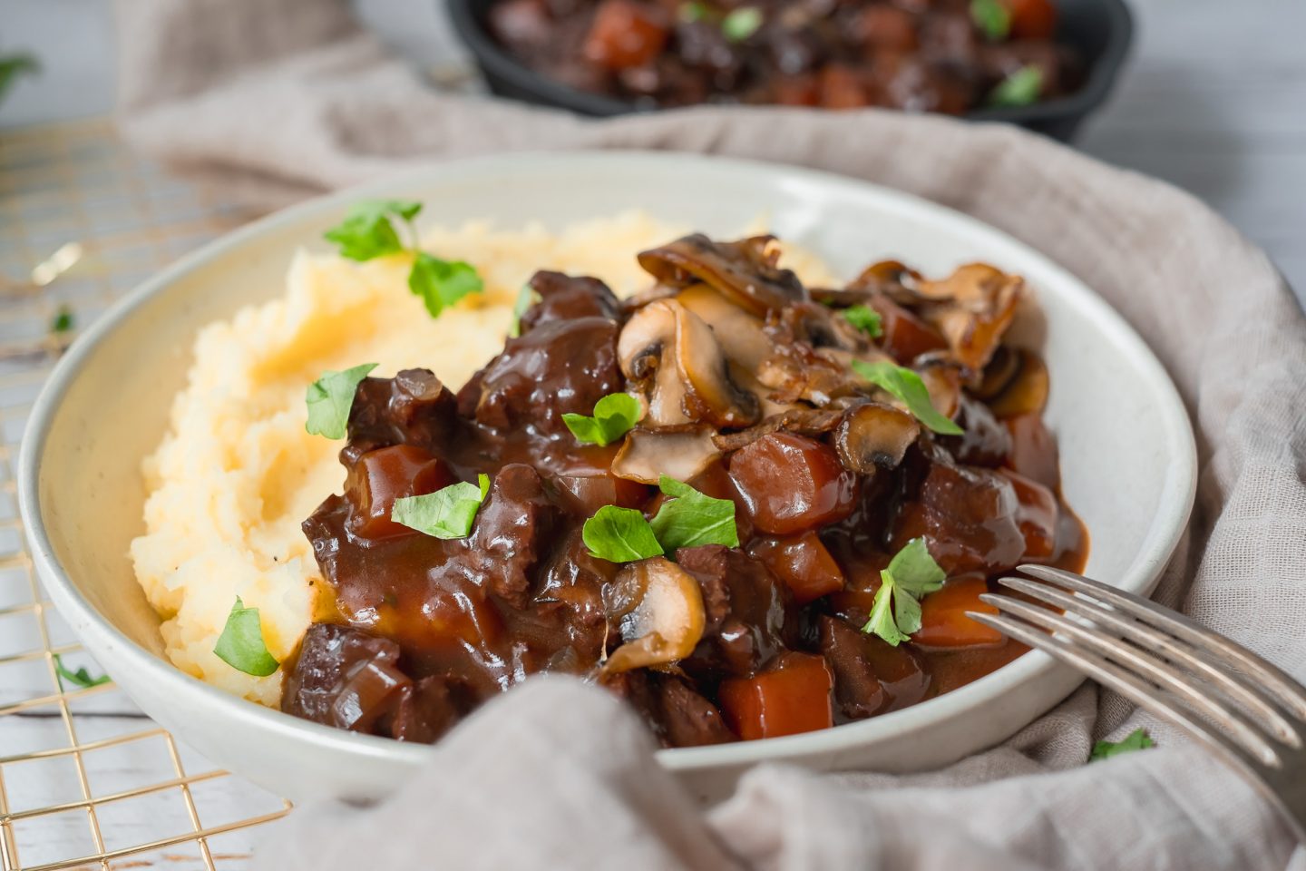 Vegansk Boeuf Bourguignon