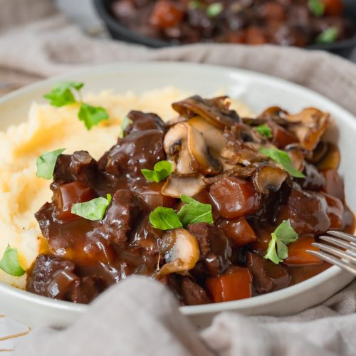 Vegansk Boeuf Bourguignon