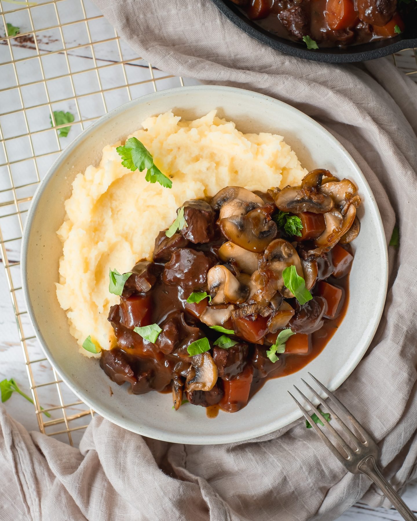 Vegansk Boeuf Bourguignon